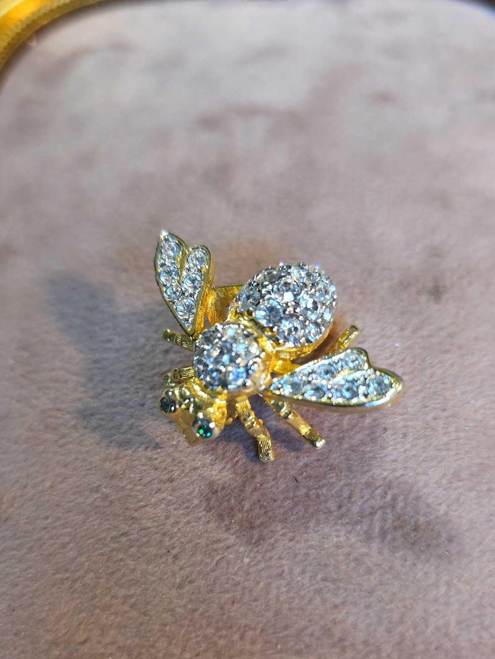 Vintage Signed Joan Rivers Pave Rhinestone Bumble Bee Brooch